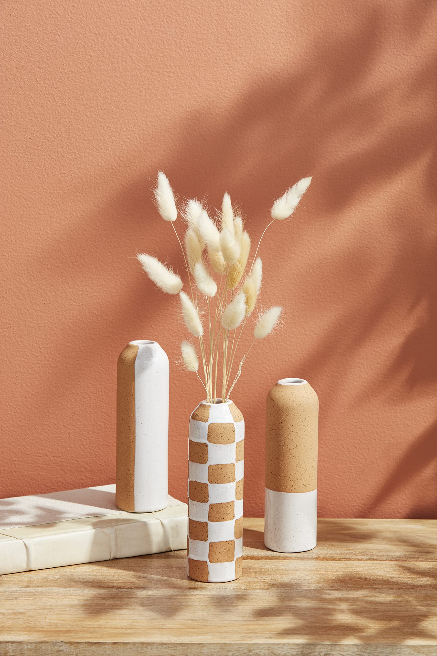 Mudpie Check Terracotta Stem Vase