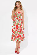 Adelyn Rae Red Floral Strap Dress