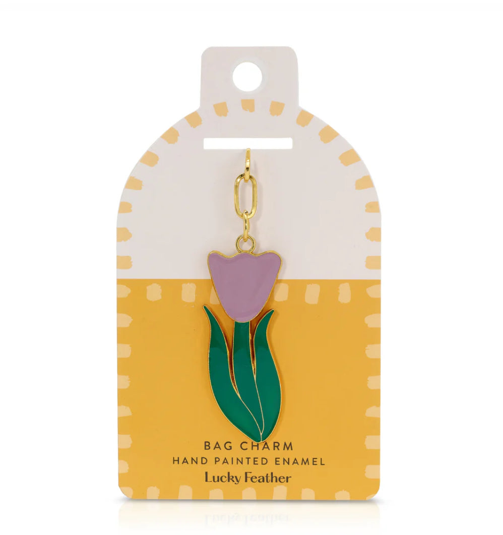 Lucky Feather Enamel Bag Charm/Key Chain