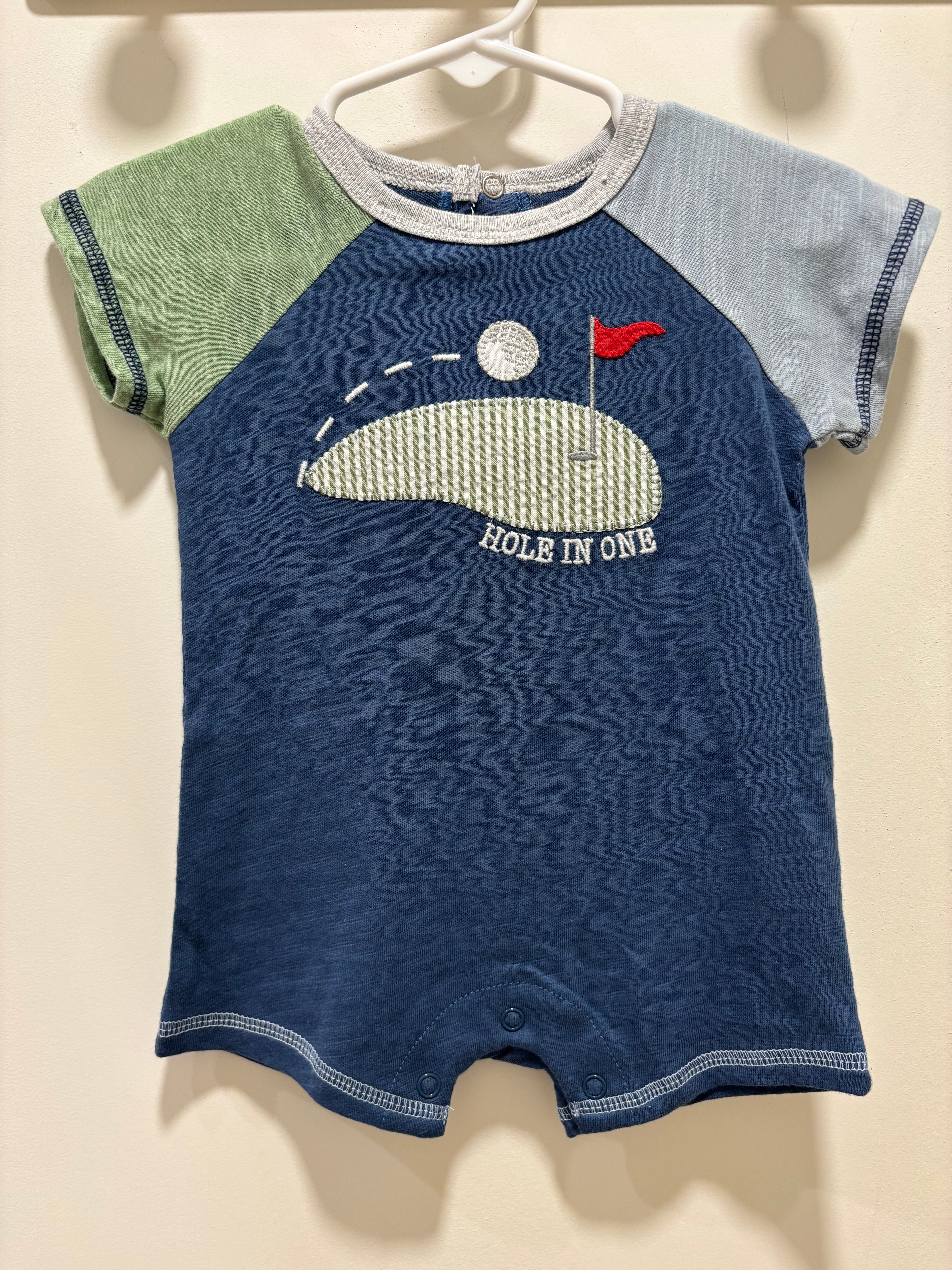 Mudpie Hole in One Blue Onesie