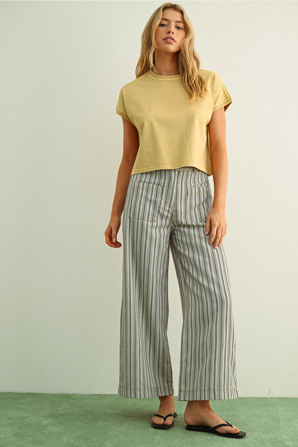 Miou Muse Washed Short Sleeve Top