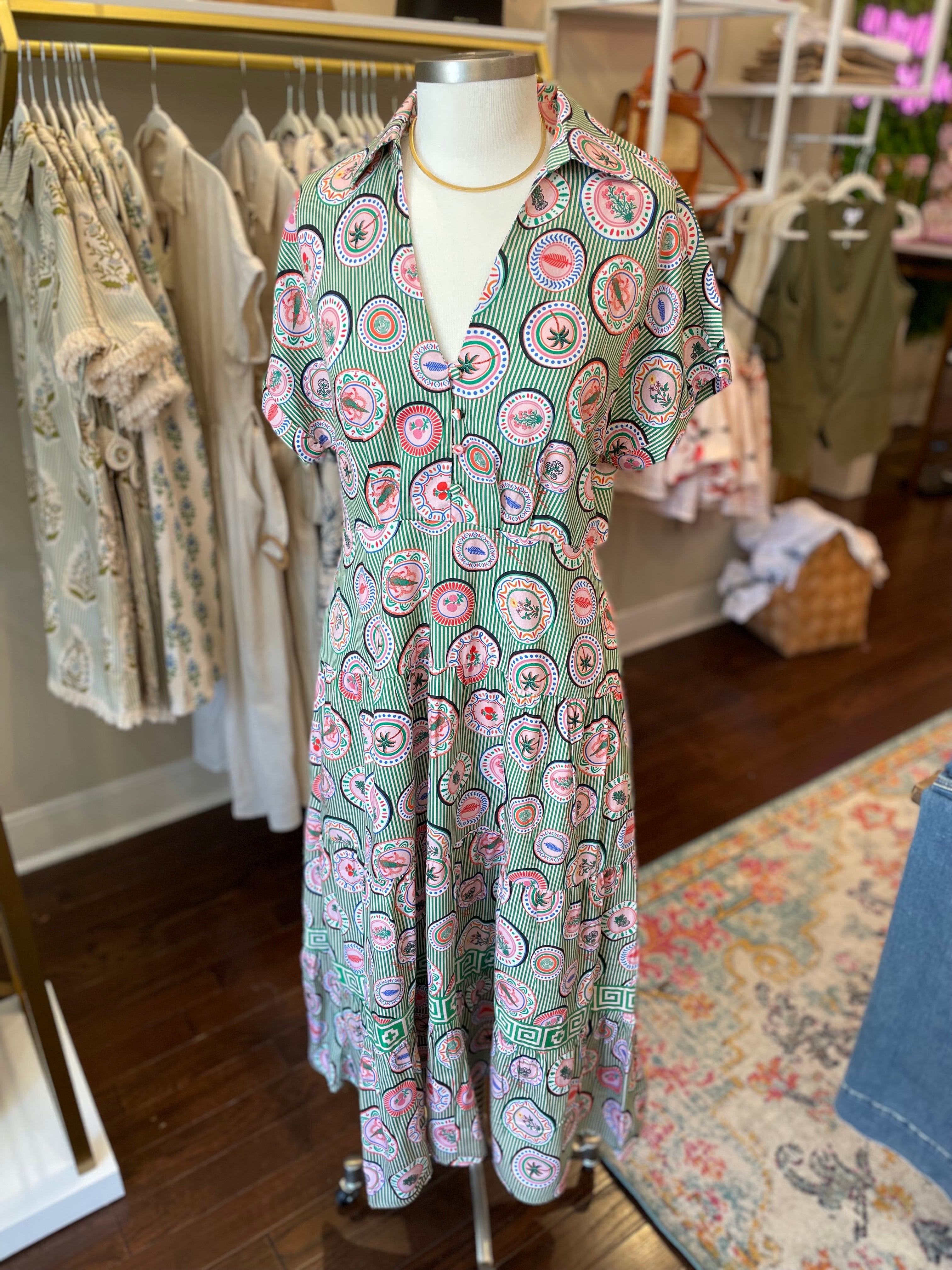 Emily Lovelock Plate Maxi Dress