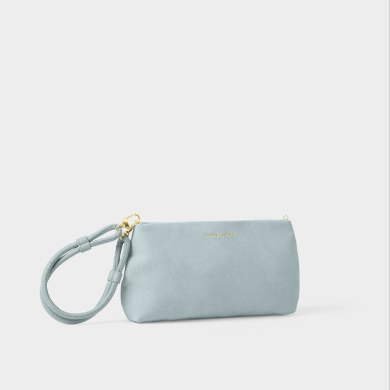 Katie Loxton Asha Clutch Blue Mist Suede