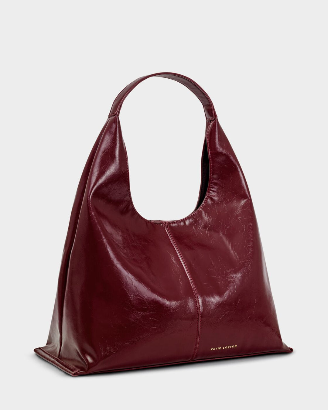 Katie Loxton Laila Patent Crackle Slouch Shoulder Bag Cherry