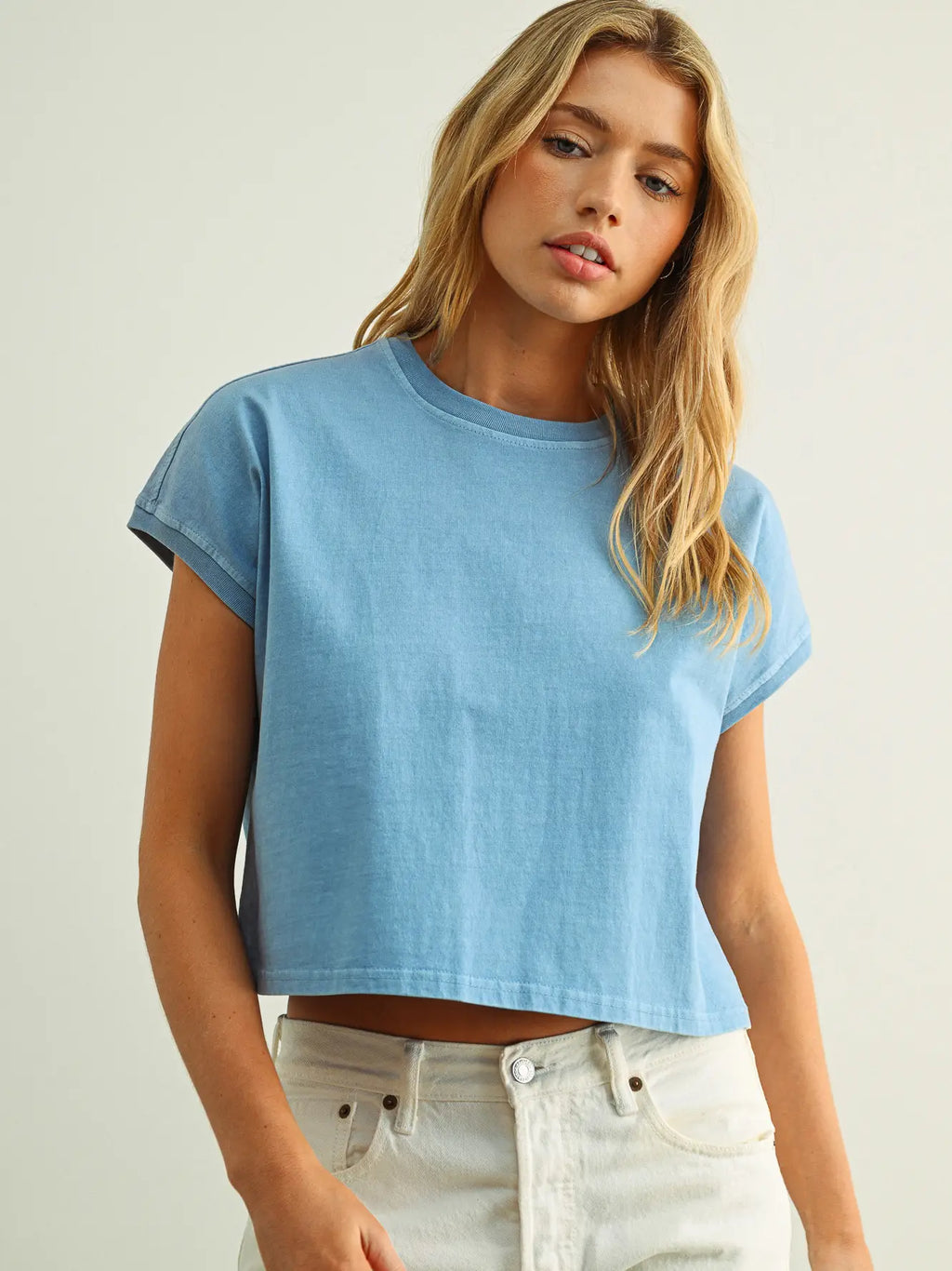 Miou Muse Washed Short Sleeve Top