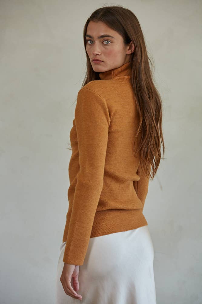 Knit Sweater Turtle Neck Long Sleeve Top