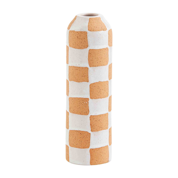Mudpie Check Terracotta Stem Vase