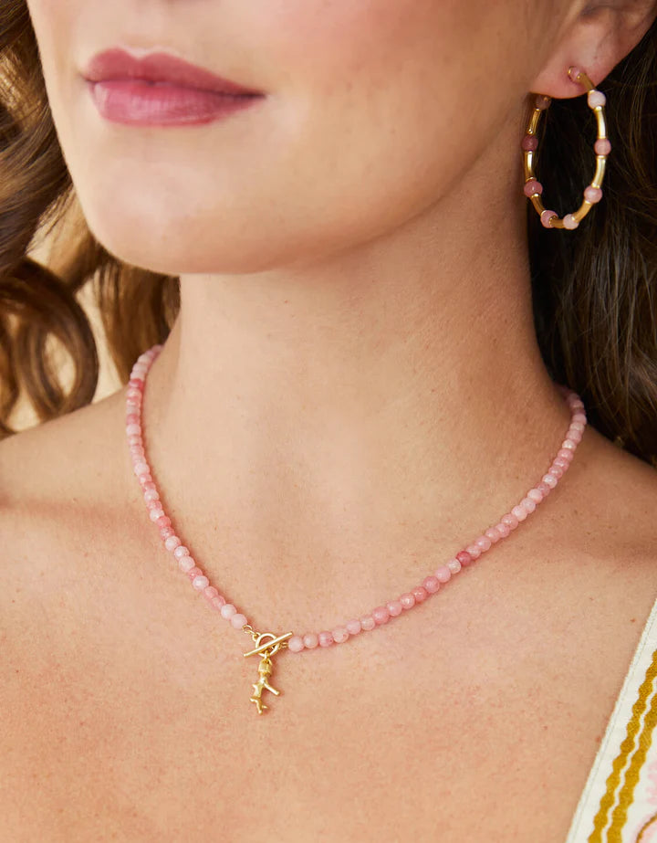 Spartina Pink Jade Calm Waters 17” Necklace