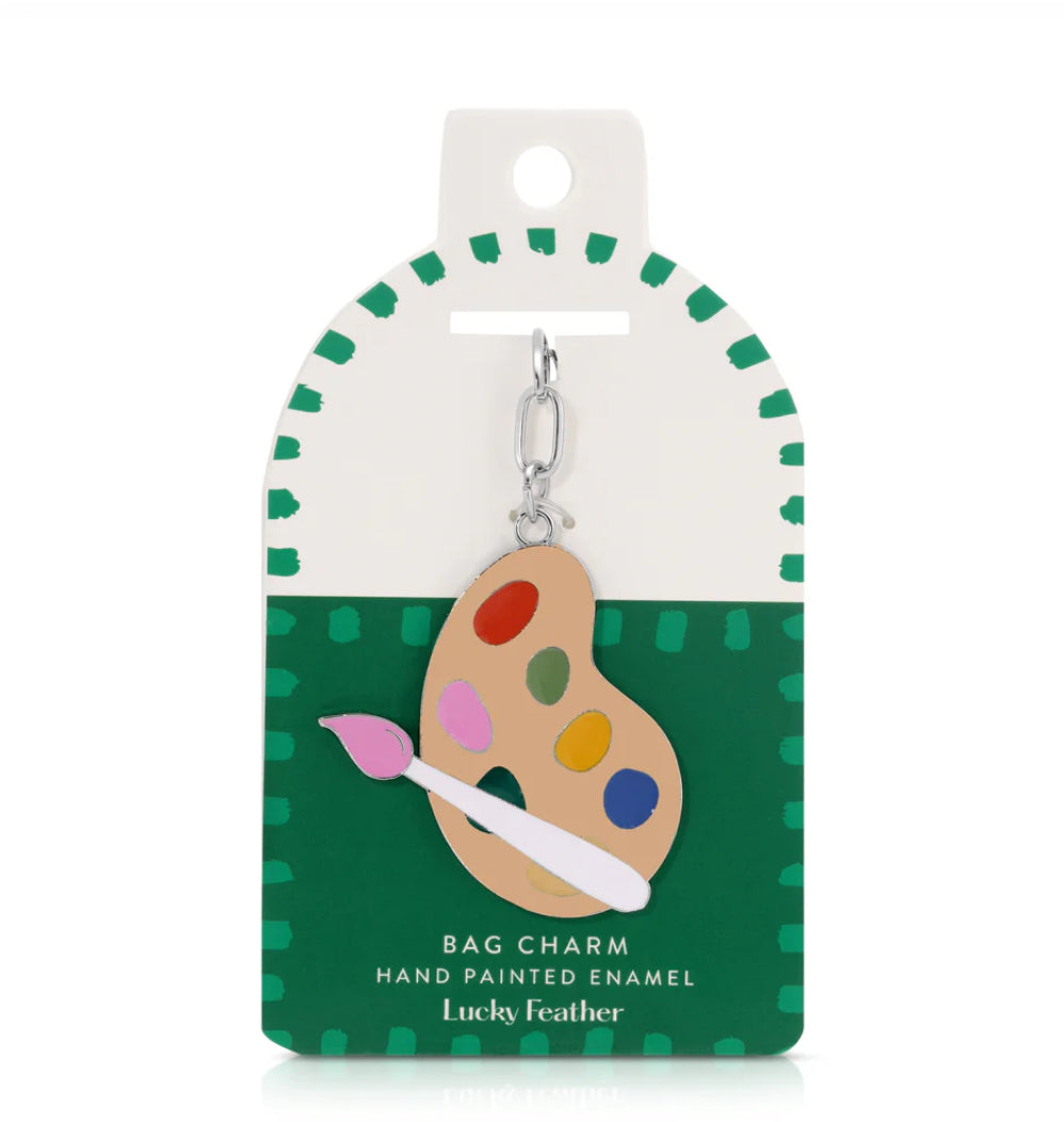 Lucky Feather Enamel Bag Charm/Key Chain