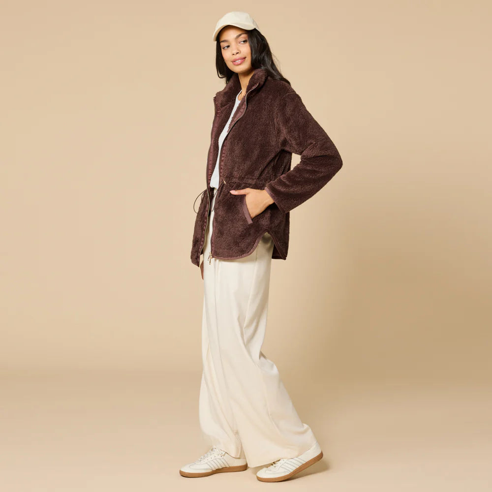 Softies DreamPlush Zip Tunic Espresso