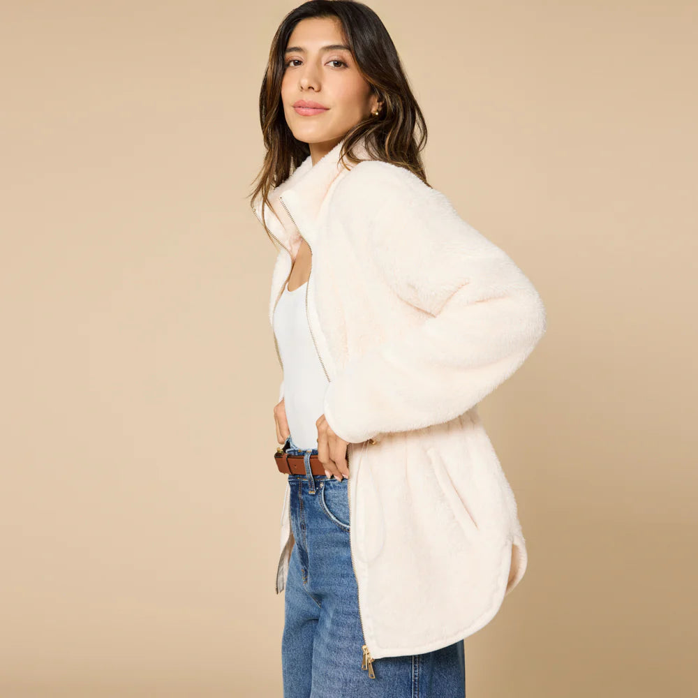 Softies Dream Plush Zip Jacket Almond