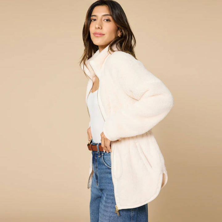 Softies Dream Plush Zip Jacket Almond
