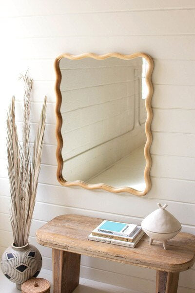 Kalalou Wooden Framed Squiggle Mirror