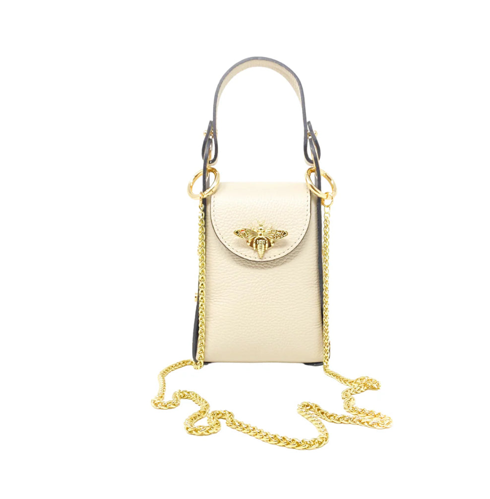 Genuine Italian Leather Butterfly Clutch/Crossbody With Twilly