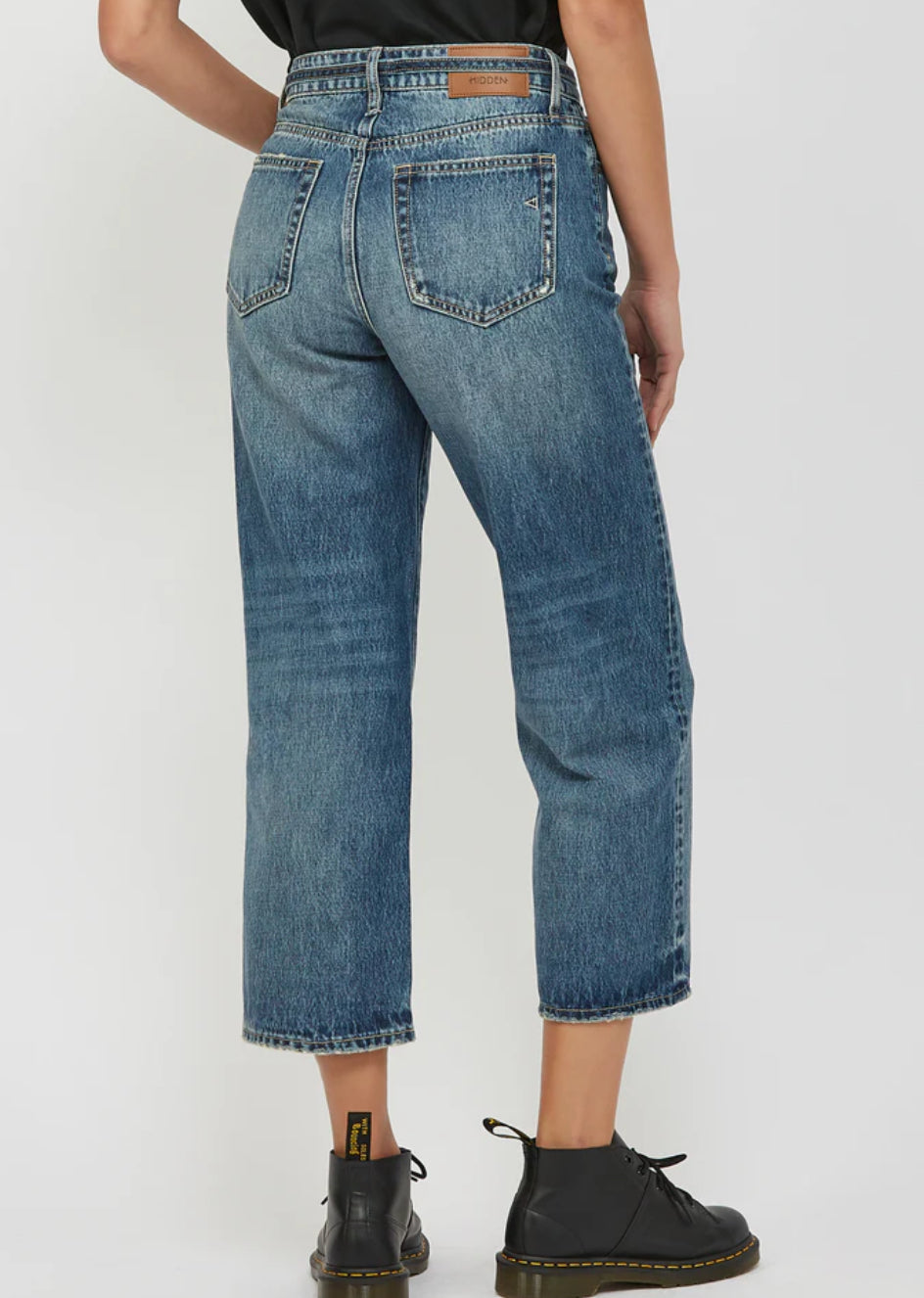 Hidden Jeans Ella High Rise Cropped Wide Straight Jean