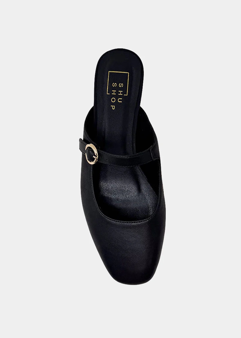 Shu Shop Aidy Black Mule Flat