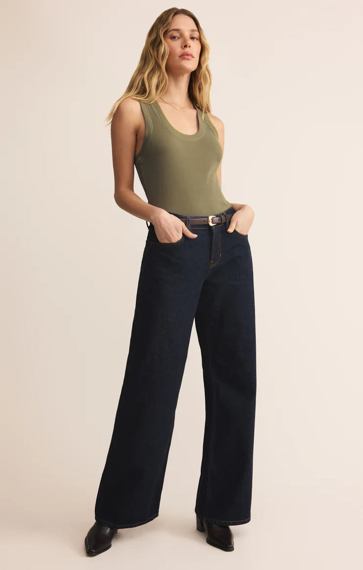 Z Supply Sirena Ribbed Tank Fern
