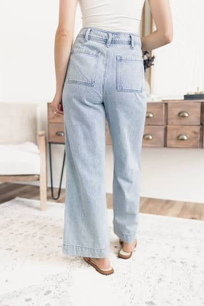 Miou Muse Washed Denim Crop Pants