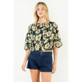 THML Floral Cinched Waist Top