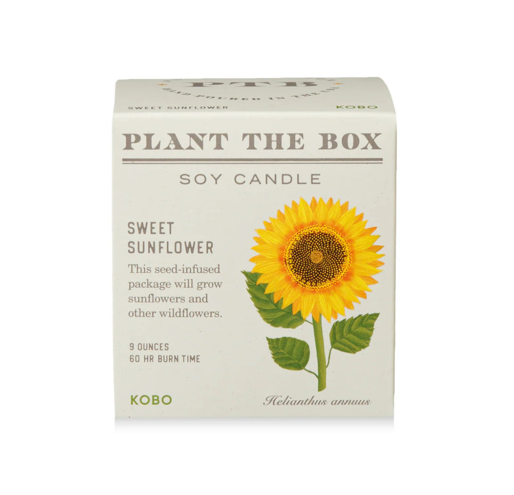 Kobo Plant The Box 9oz Candle Sweet Sunflower