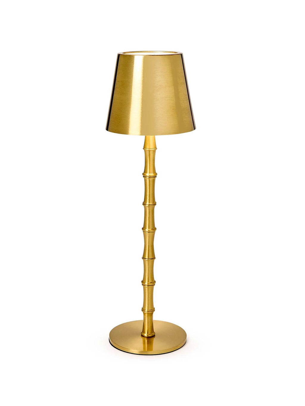 Twos Company LED Portable Cordless Gold Bamboo Lamp