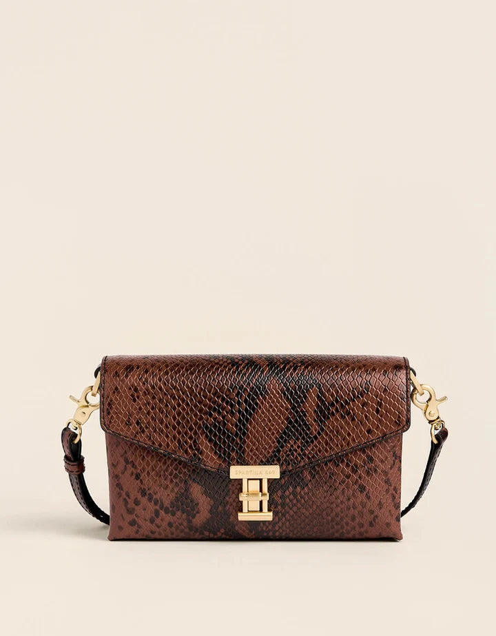 Spartina 449 Siren Victoria Leather Crossbody Brown Python