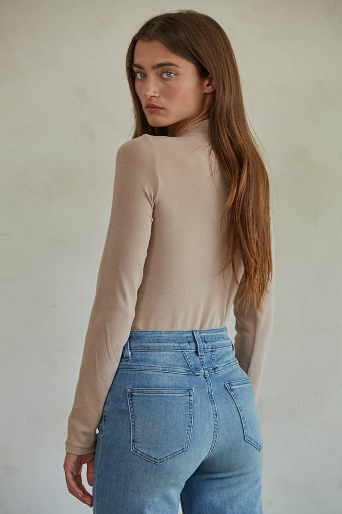 Knit Mock Neck Long Sleeve Pullover Top