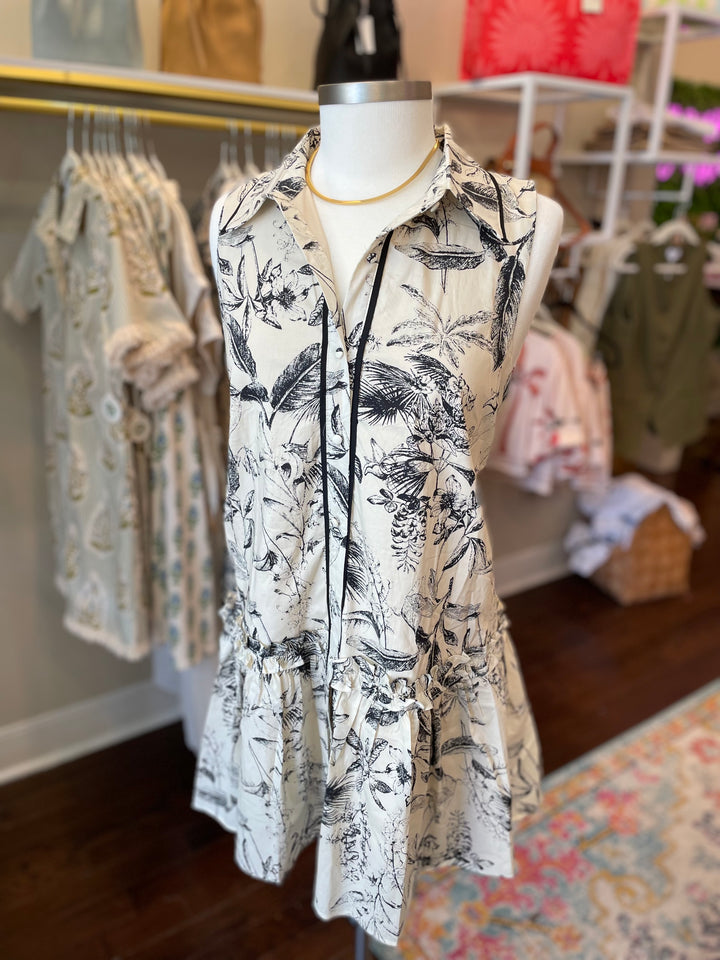 TCEC Sleeveless Toile Mini Dress