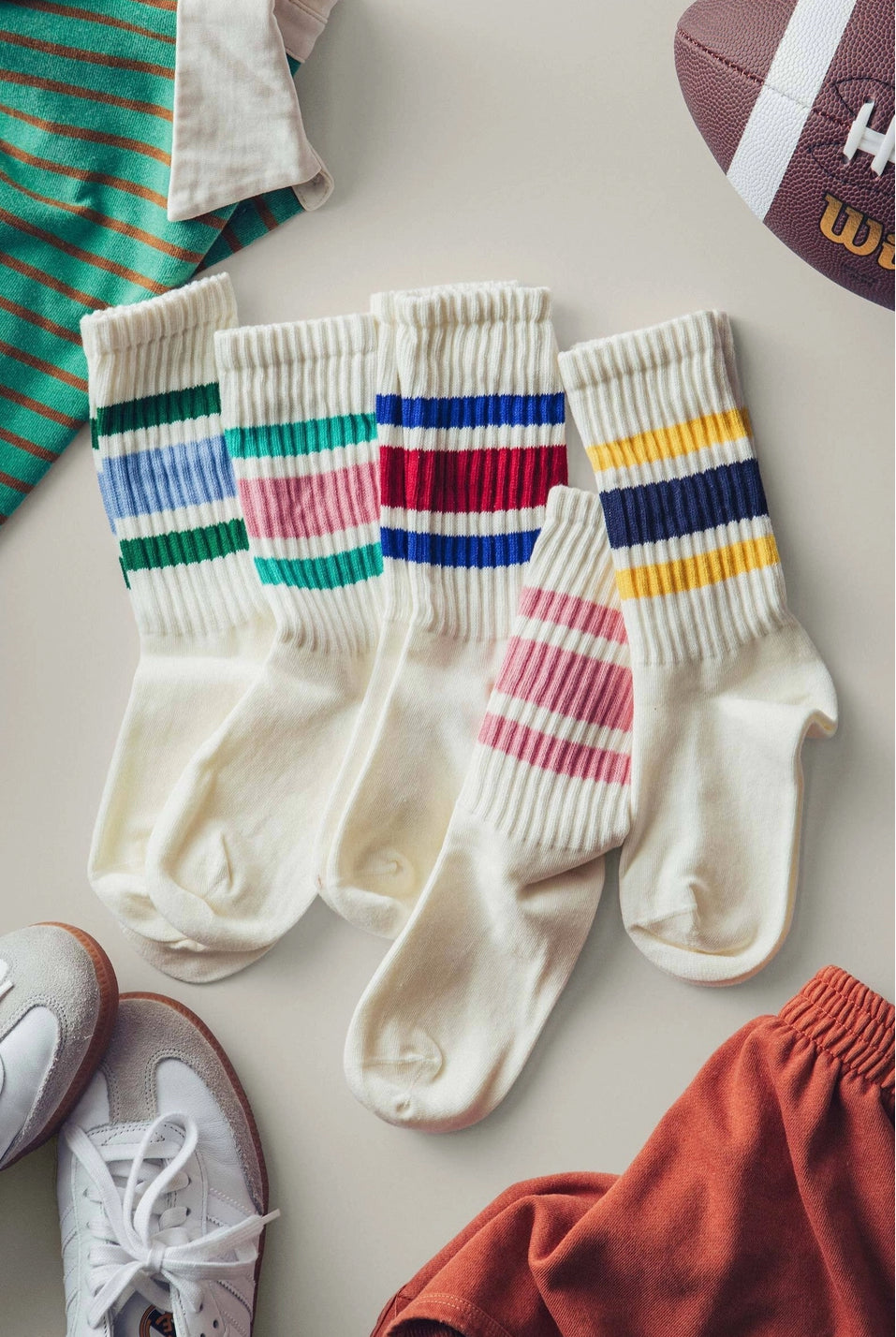 Assorted Striped Socks One Size