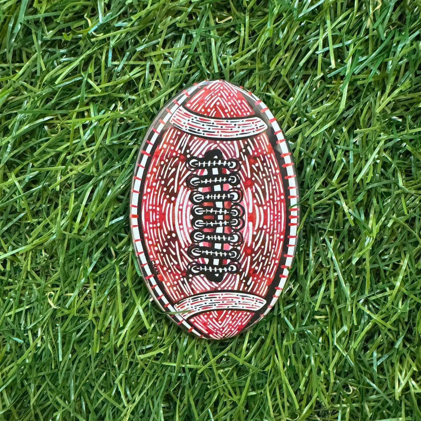 Maroon Football Button Pin