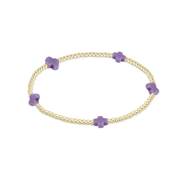 Enewton Signature Cross Small Gold Pattern 2MM Bead Bracelet