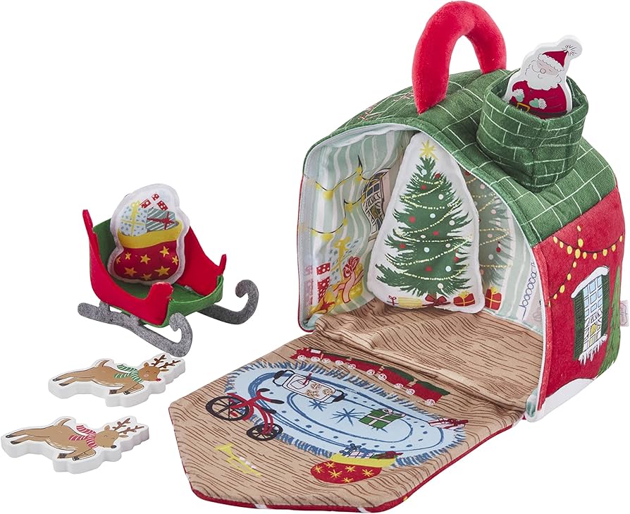 Mudpie Christmas House Plush Set