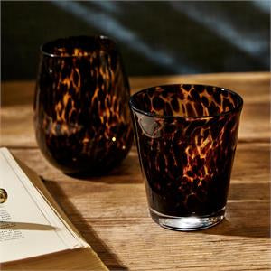 Twos Company Tortoise Stemless Wine Glasses - Set of 4