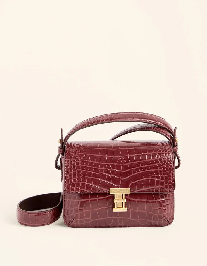 Spartina 449 Siren Olivia Phone Leather Crossbody Bordeaux Croc