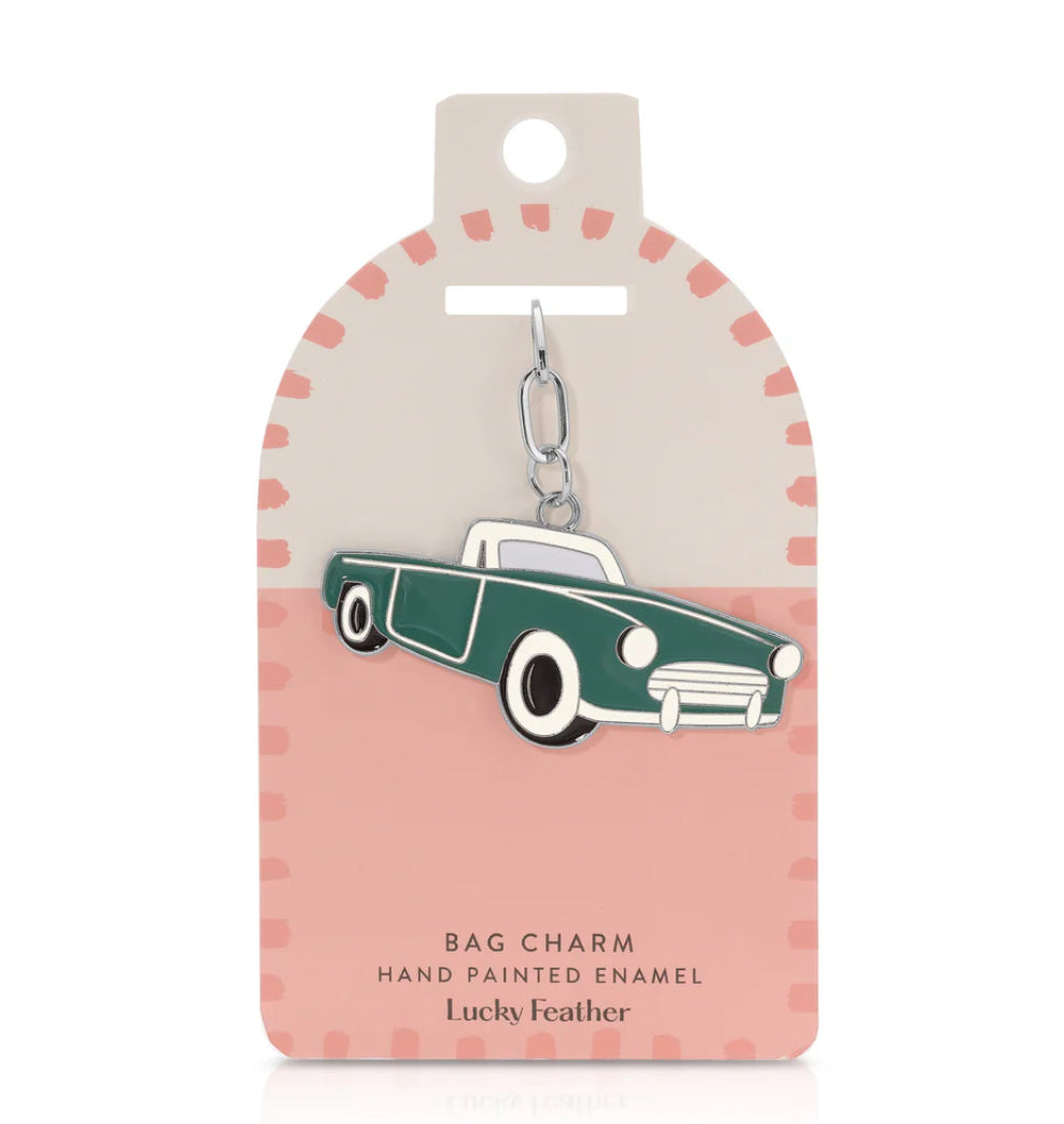 Lucky Feather Enamel Bag Charm/Key Chain