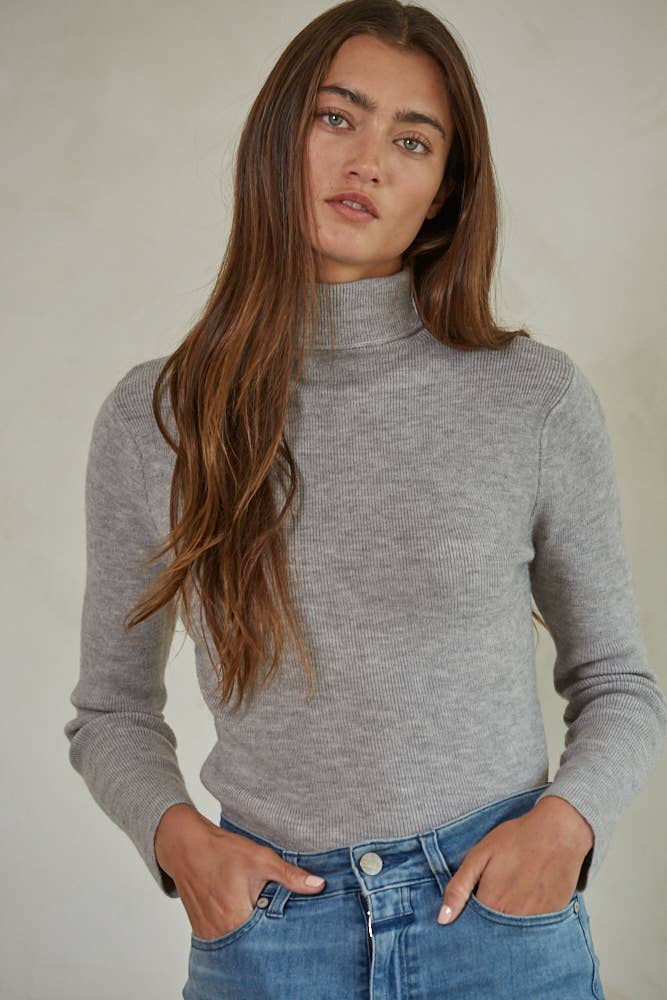 Knit Sweater Turtle Neck Long Sleeve Top