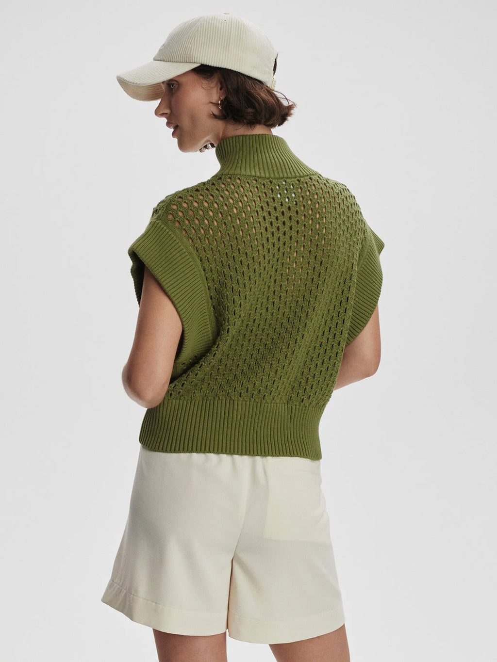 Varley Gaines Half Zip Knot Top Green