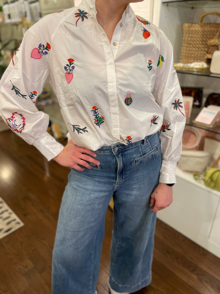 Emily Lovelock Embroidered Summer Blouse