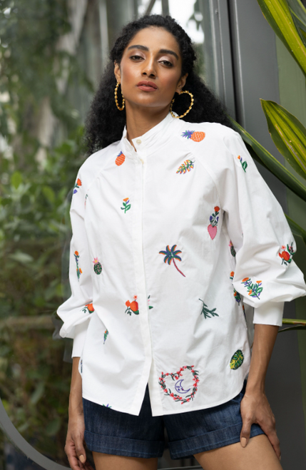 Emily Lovelock Embroidered Summer Blouse