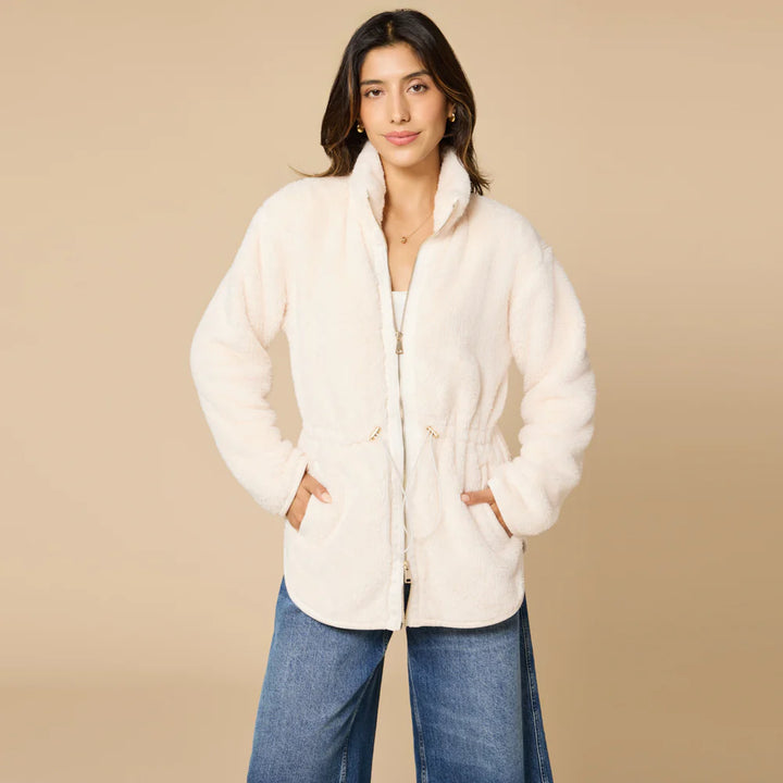 Softies Dream Plush Zip Jacket Almond