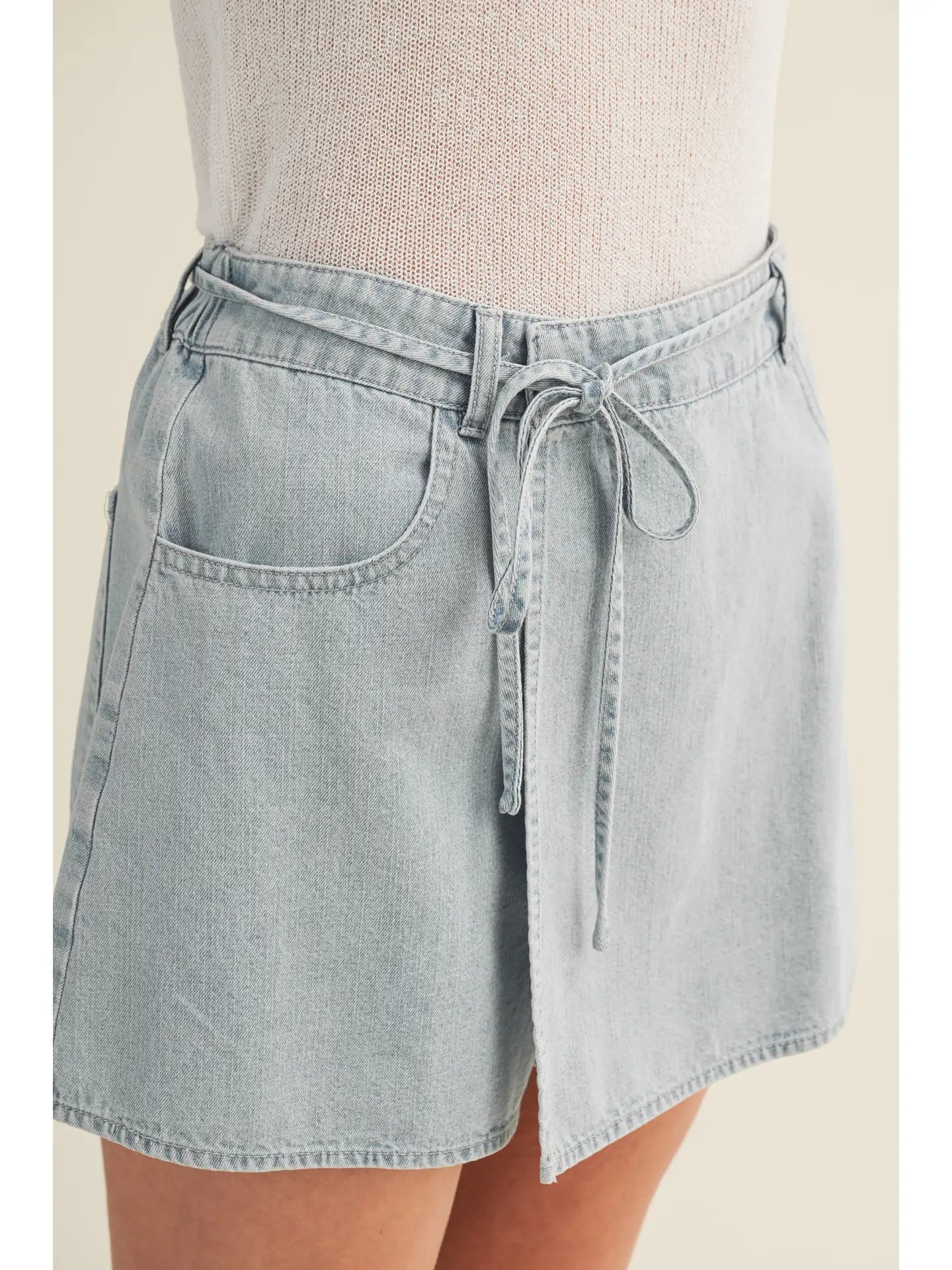 Mustard Seed Folded Asymmetrical Skort
