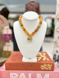 Bubble Heart Bead Necklace 16”