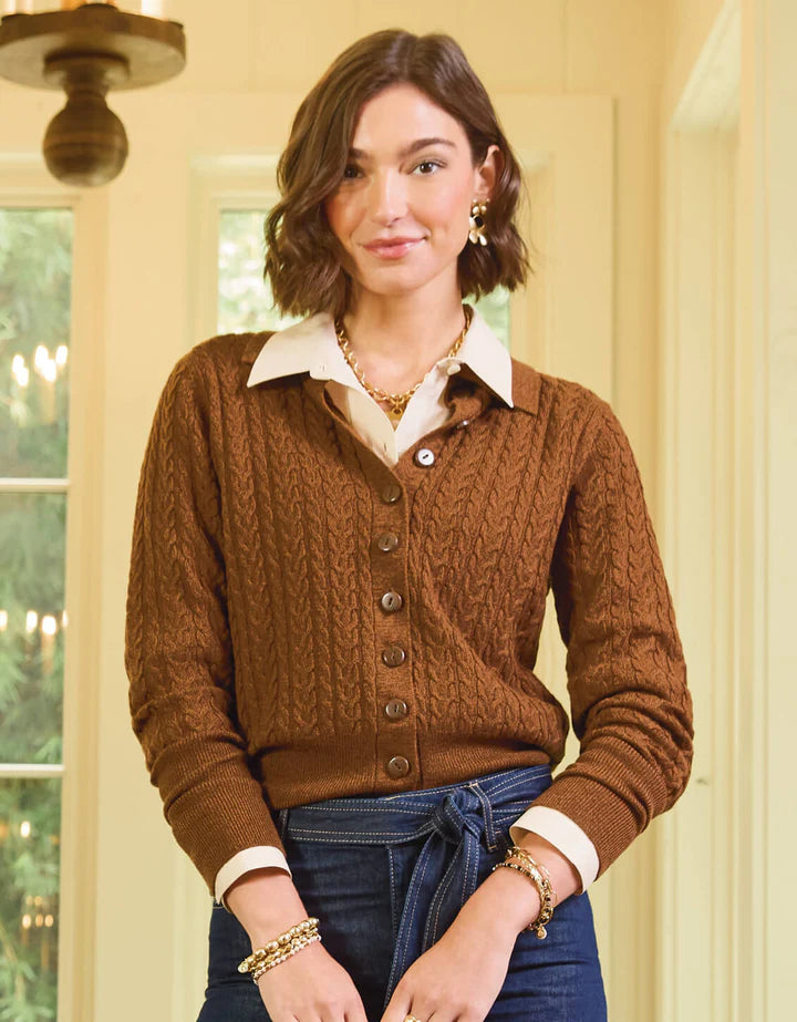 Spartina Dark Toffee Toni Cardigan