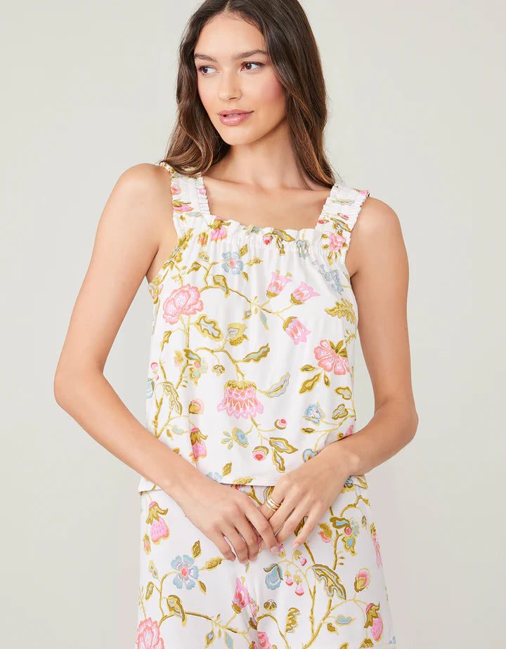 Spartina Trank Jane Jacobean Cream Pajama Tank