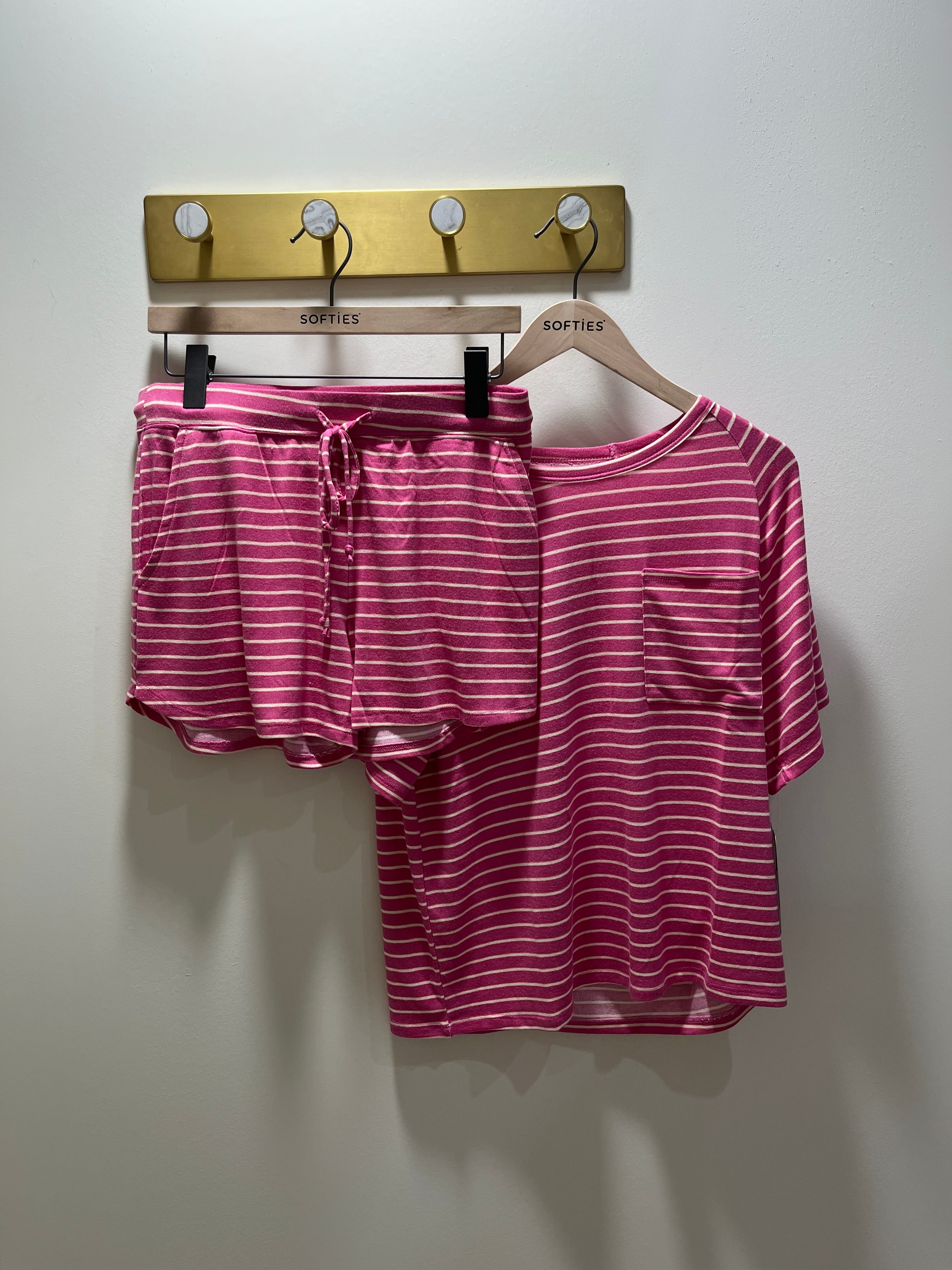 Softies Dream Slouchy Tee Top With Shorts Lounge Set