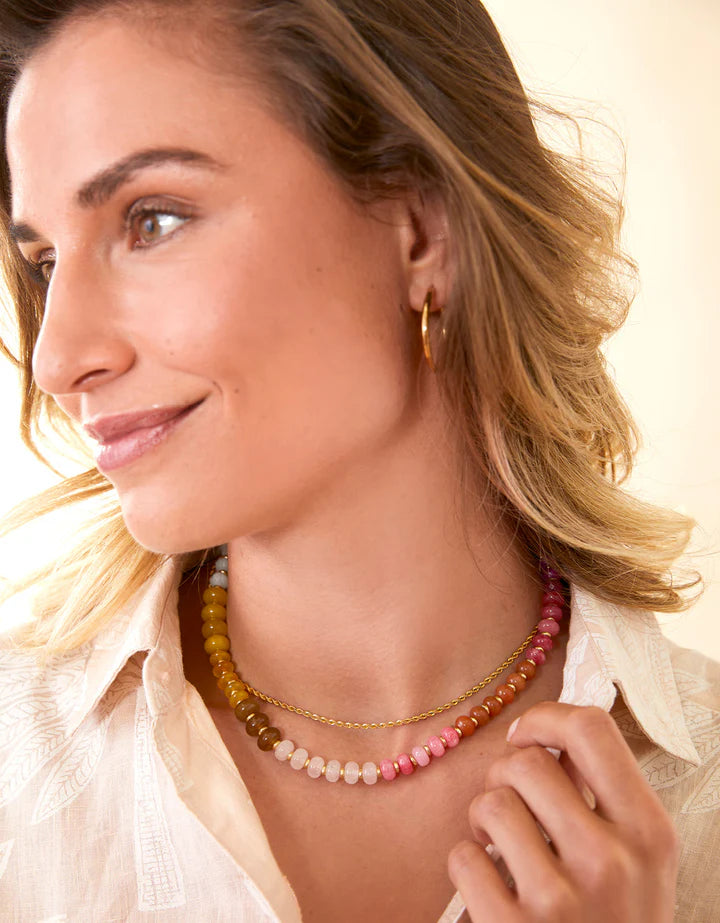 Spartina 499 Sawyer Stone 17” Necklace Warm Multi