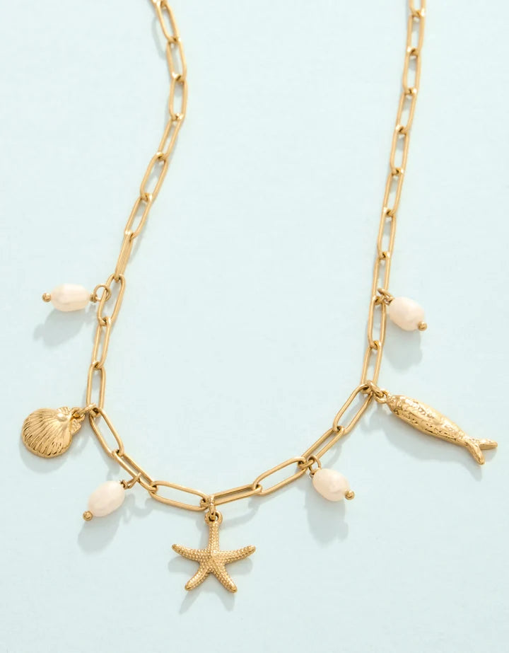 Spartina 449 SP Sea Island Necklace 18” Pearl Gold