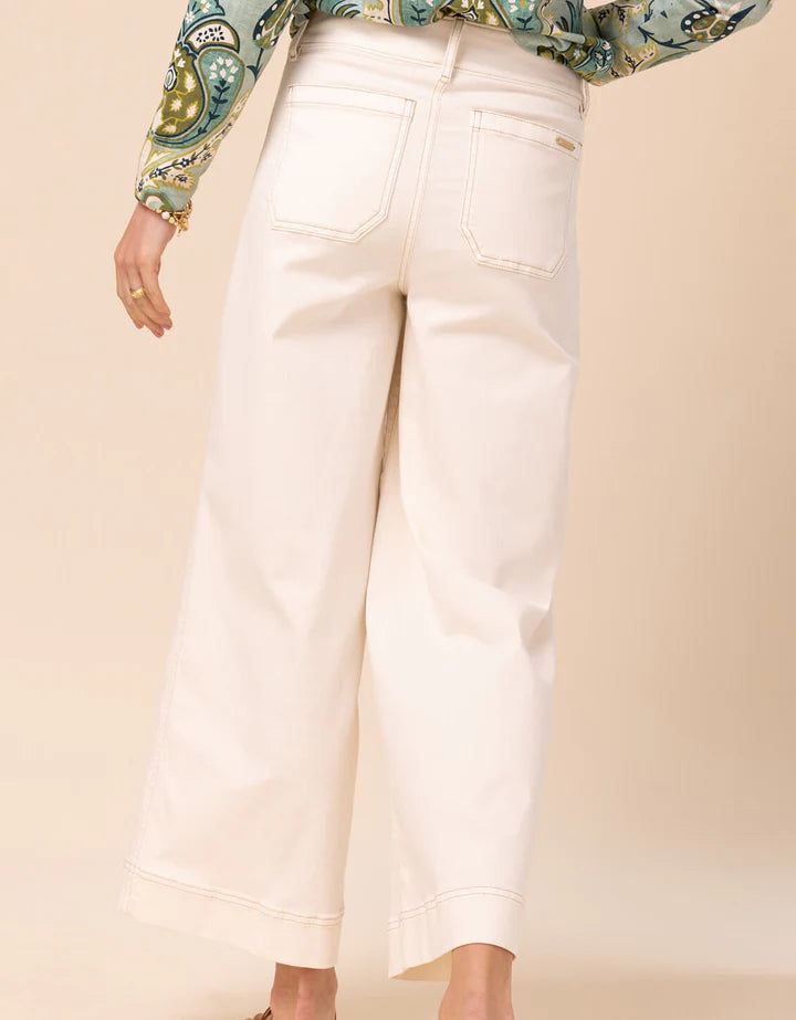Spartina Pritchard Wide Leg Pull On Antique Jean White