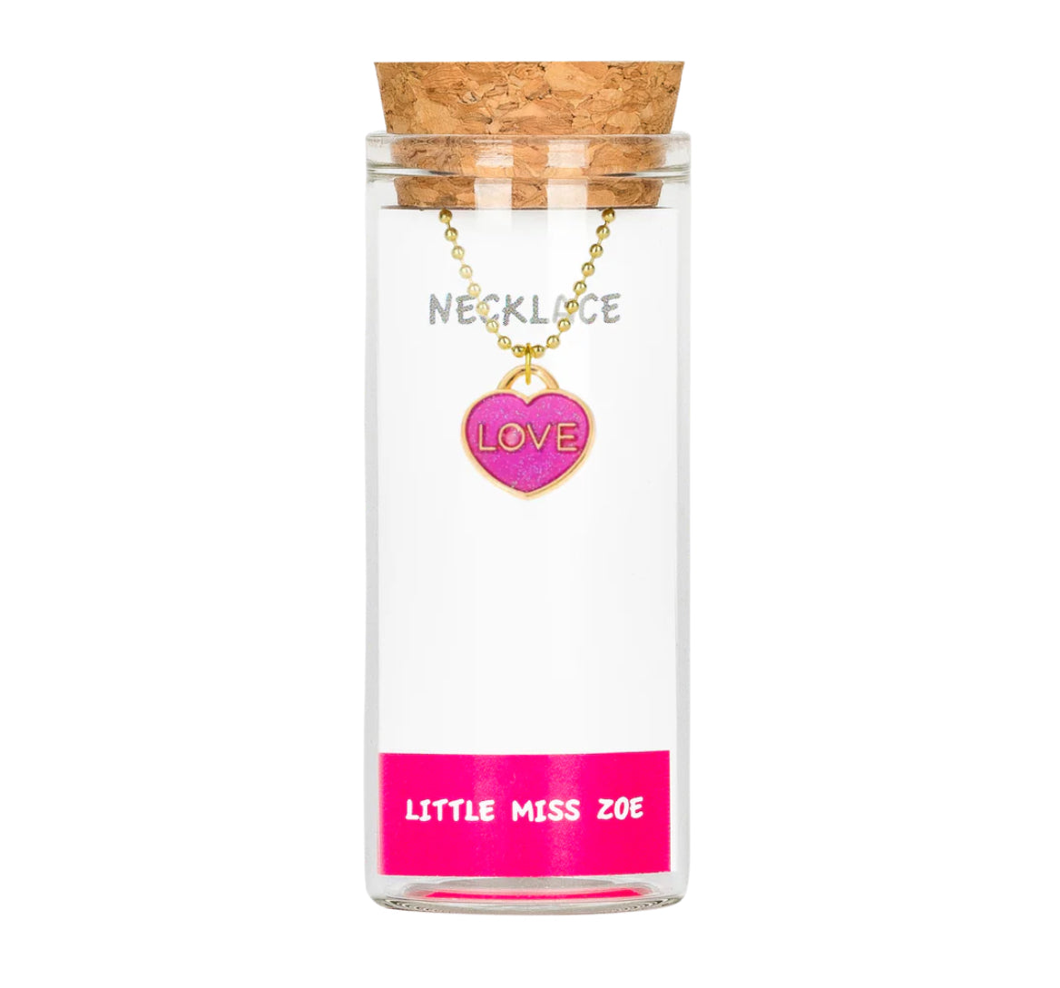 Little Miss Zoe Charm Necklace In Glass Bottle
