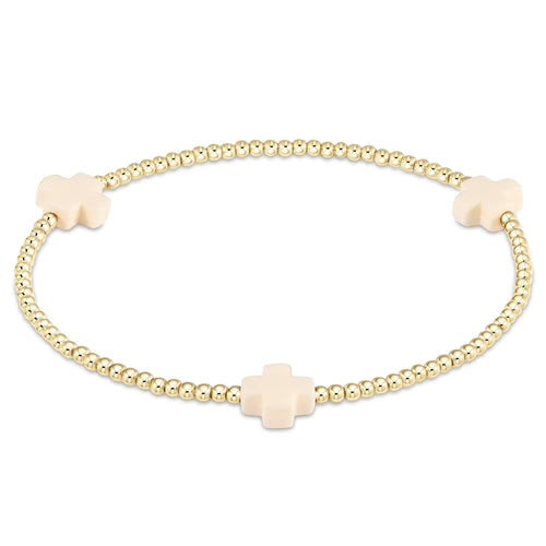 Enewton Signature Cross Gold Pattern 2MM Bead Bracelet